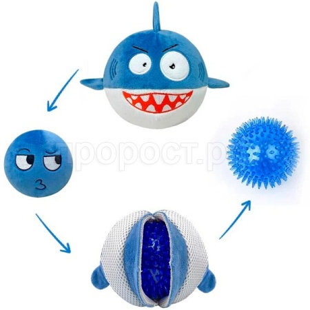 Игрушка с Акула мягкая регенирирующая с игольчатым шаром внутри 12см ИС-67