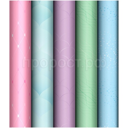 Упаковочная бумага 70*100см "Паттерн. Узор", 80г/м2, ассорти 5 дизайнов MESHU/MS_53484/Рельеф