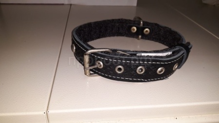 Ошейник кожа 30мм c украшением на фетре 60-62см/40908/Бим