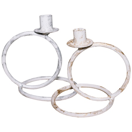 ДЕКОР Подсвечник Кольцо 1 свеча бел серебро РЗДИ/1шт