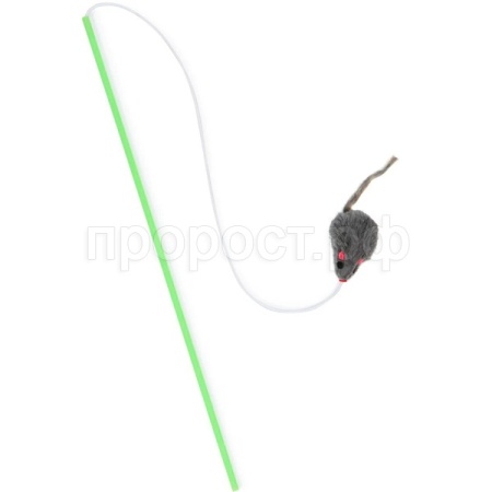 Игрушка к Дразнилка Мышка натур. мех с пропиткой 40см СТМ-52