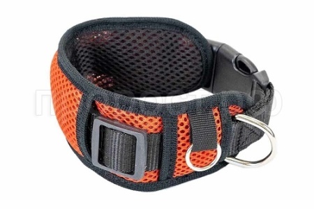 Ошейник синтетика 70мм АЭРО с подкладкой 43-68см красный/610330/Дарэленд