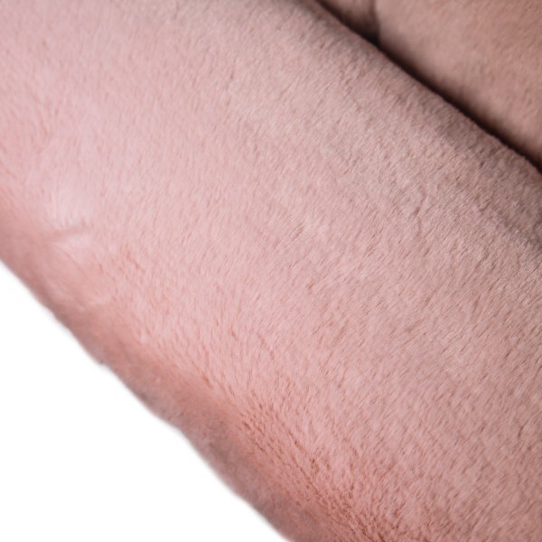 Лежанка прямоугольная мех однотон с подушкой холофайбер Пыльная Роза 65*50*18см/DONBARON