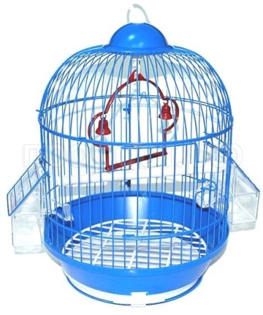 Клетка д/птиц N1 ДКпА303 23*35см круглая укомплектованная с наружными кормушками/20шт/Евро