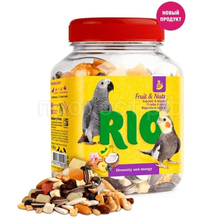 Лакомство д/птиц РИО д/средних и крупных попугаев фруктово-ореховая смесь 160г /22250