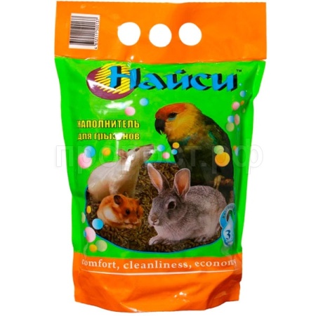 Наполнитель Найси 3л д/грыз древесные гранулы, впитыв./8шт/