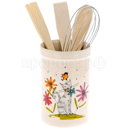 Подставка д/столовых приборов Серый кот 208-07002 /36шт/PSF Подставка д/столовых приборов Серый кот 208-07002 /36шт/PSF