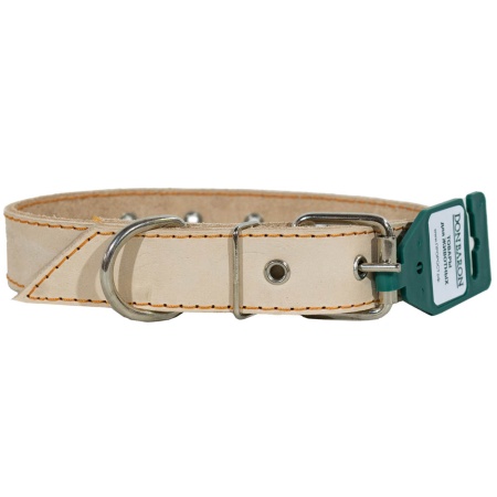 Ошейник кожа белый 1сл 30мм DONBARON