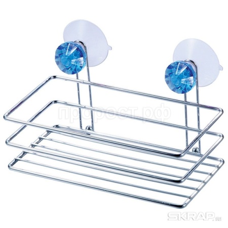 Полка д/ванной подвес. Бриллиант на присосках 19,5*10*10,5см металл 310777/12шт/Рыжий Кот