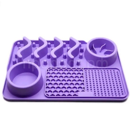 Коврик силиконовый для питья медл.кормления S 30х20х4см М-6 фиолетовый