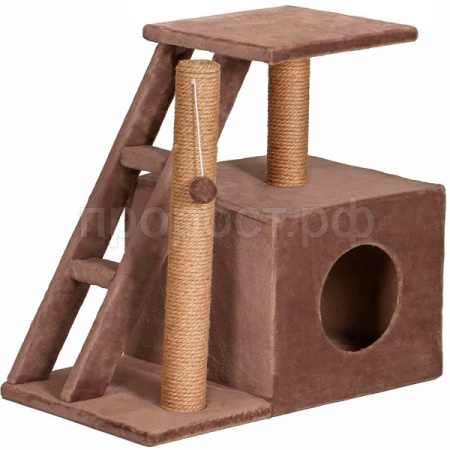 Когтеточка ДОМОСЕД дом лестница площадка джут 60х35х56см 7 КД-27 капучино