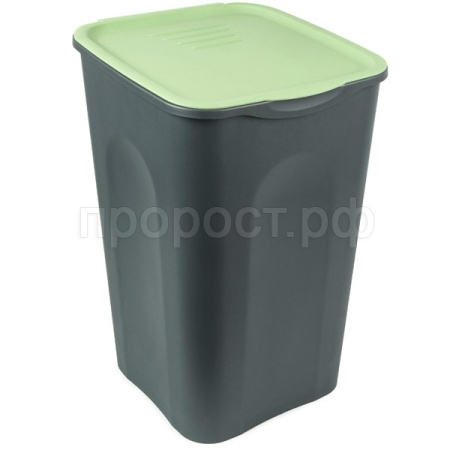 Бак универсальный квадрат. 43л с крышкой оливковый /38440/VERDE