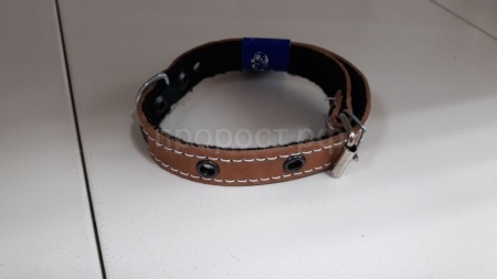 Ошейник кожа 20мм безразмерный на фетре 38-40см/40595/Бим