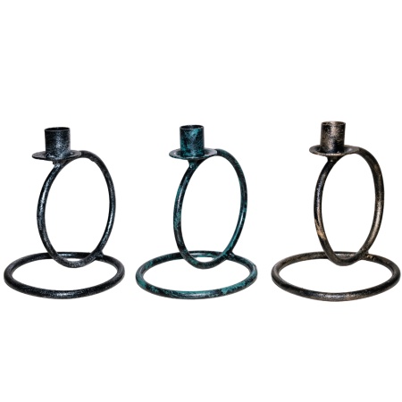 ДЕКОР Подсвечник Кольцо 1 свеча антик зеленый РЗДИ/1шт