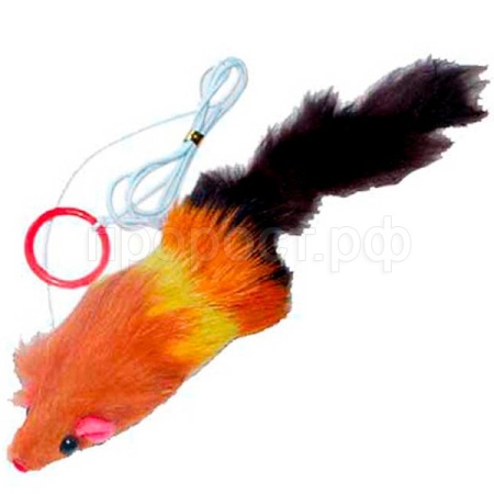 Игрушка к Мышь с пищалкой на резинке меховая 10см HWT038/Вестерн