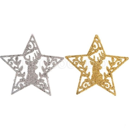 Набор украшений Звездочки (6шт) 10см золото/серебро 005651 /Волшебная страна