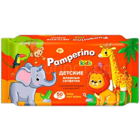 Салфетки влажные Pamperino kids детские с ромашкой и витамином Е mix 