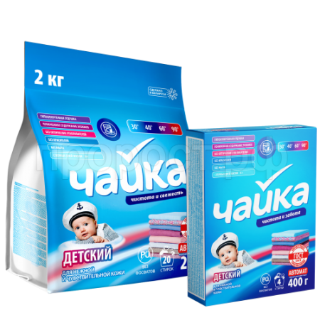 Порошок стиральный детский Чайка 400гр автомат /18шт/