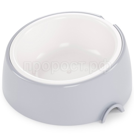 Миска-лего пластик ALTA 0,3л с наклоном серый/14шт/М8904