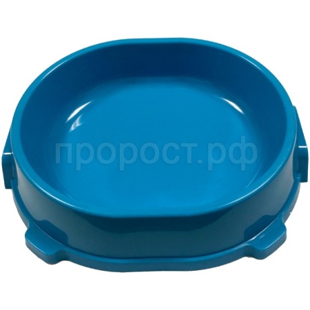 Миска пластик д/кошек 0,22л нескользящая голубая/FG17903/Гризли