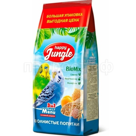 Птицы Хэппи Джангл д/волнистых попугаев 900гр/10шт/J120 ЧЗ